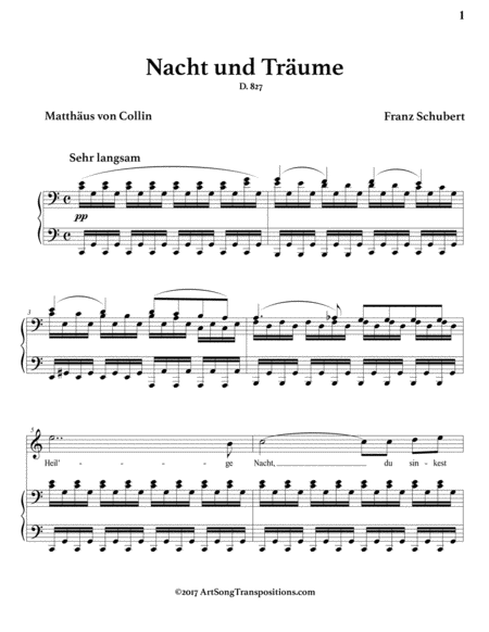 Nacht Und Trume D 827 In 3 High Keys C B B Flat Major Page 2