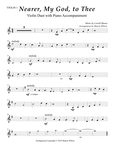 Nearer My God To Thee Easy Violin Duet With Piano Accompaniment Page 2