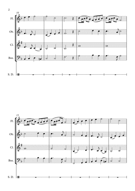 Nearer My God To Thee For Wind Quartet With Snare Drum Page 2