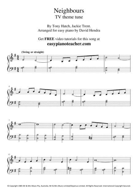 Neighbours Tv Theme Very Easy Piano With Free Video Tutorials Page 2