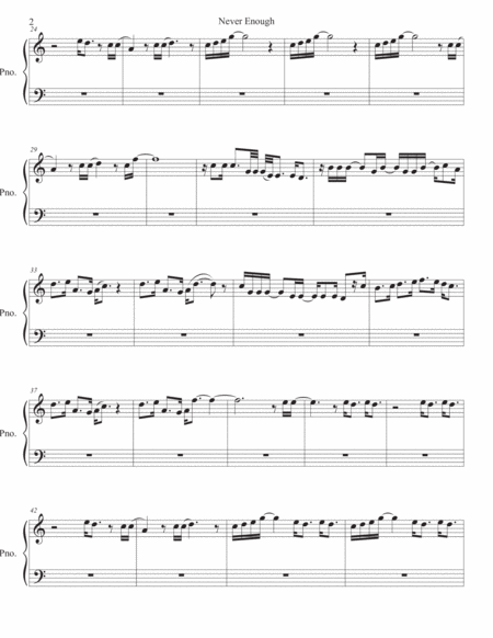 Never Enough Easy Key Of C Piano Page 2