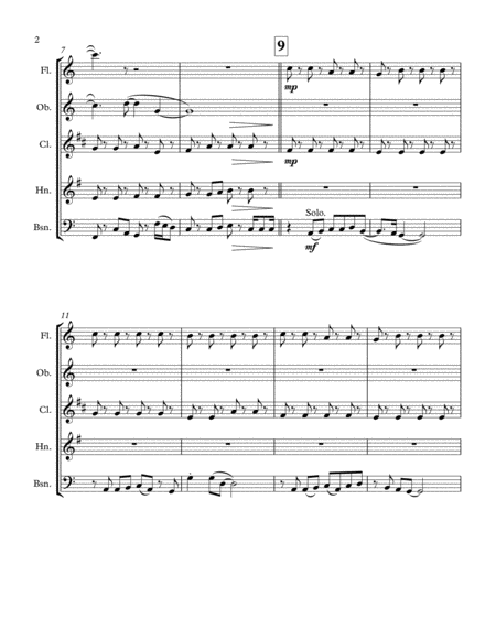 Never Gonna Give You Up Woodwind Quintet Page 2