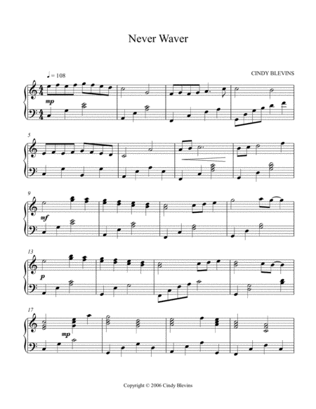 Never Waver An Original Piano Solo From My Piano Book Windmills Page 2