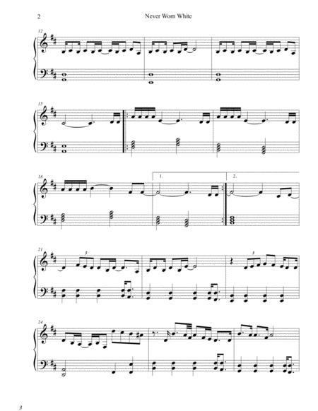 Never Worn White Katy Perry Sheet Music Easy Piano Page 2