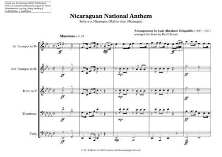 Nicaraguan National Anthem For Brass Quintet Page 2