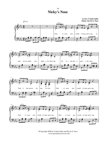 Nickys Nose Vocal Solo With Piano Accompaniment Or Piano Solo Page 2