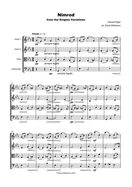 Nimrod From The Enigma Variations By Elgar For String Quartet Page 2