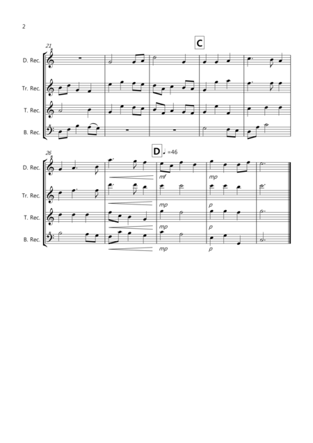 Nimrod From The Enigma Variations For Recorder Quartet Page 2