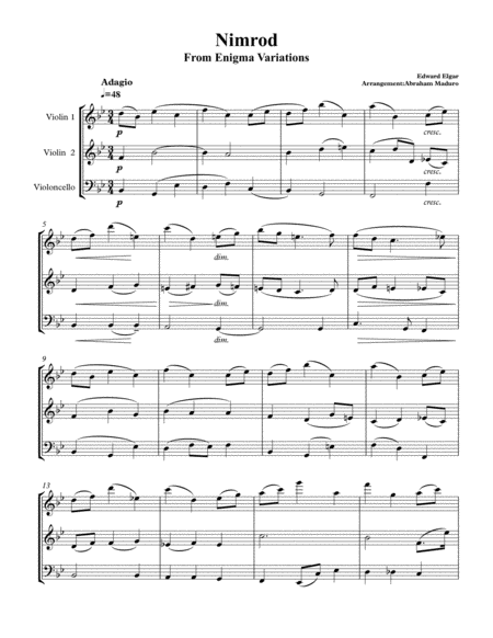 Nimrod Two Violins And Cello Trio Two Tonalities Included Page 2