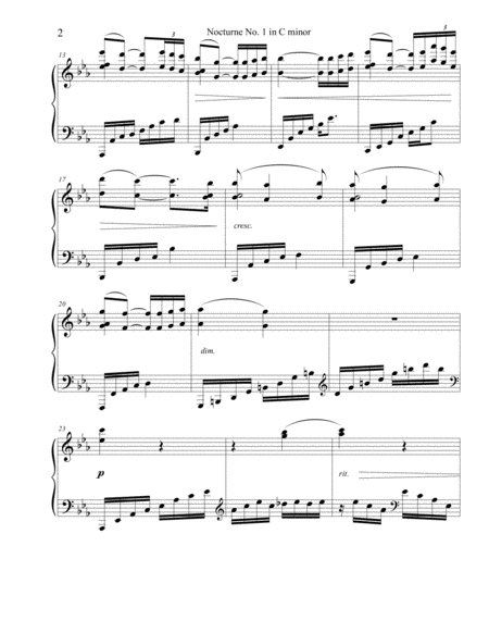 Nocturne No 1 In C Minor For Piano Solo Page 2