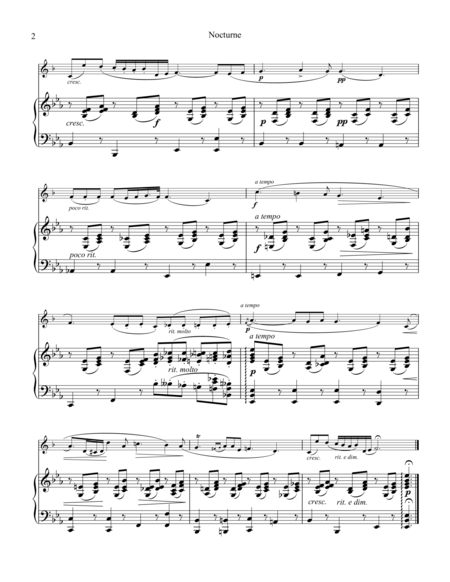 Nocturne Op 9 No 2 Abridged For Clarinet In Bb And Piano Page 2