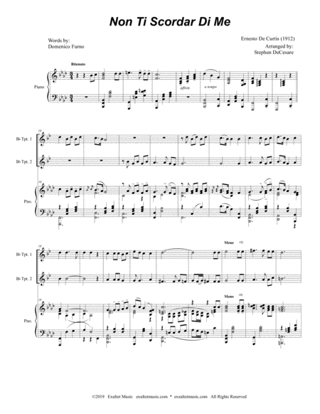 Non Ti Scordar Di Me Duet For Bb Trumpet Page 2