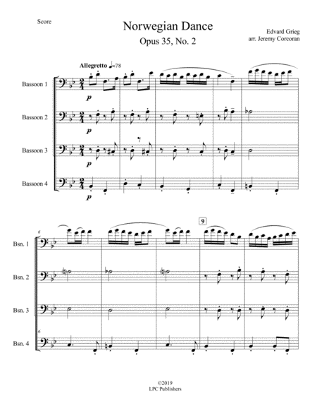 Norwegian Dance Opus 35 No 2 For Bassoon Quartet Page 2