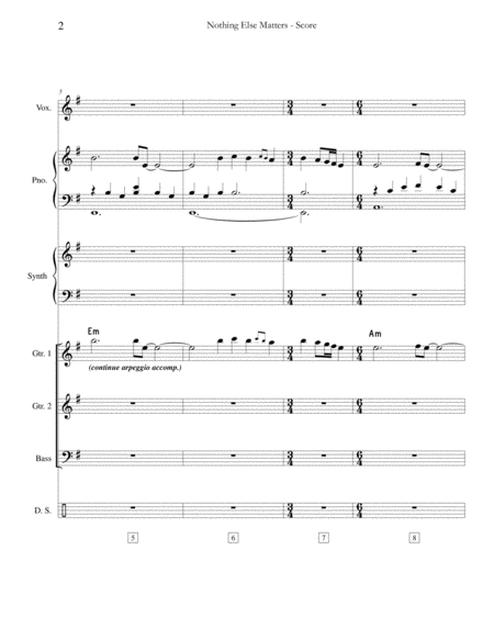 Nothing Else Matters Rhythm Section For Satb Choral Arrangement Page 2