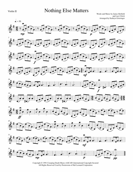 Nothing Else Matters String Quartet Page 2