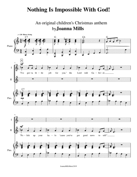 Nothing Is Impossible With God An Original Childrens Christmas Anthem For 2 Part Choir Page 2