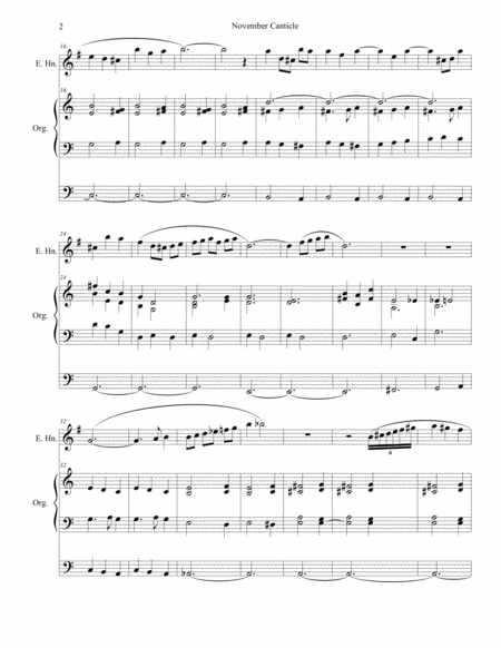 November Canticle For English Horn And Organ Page 2