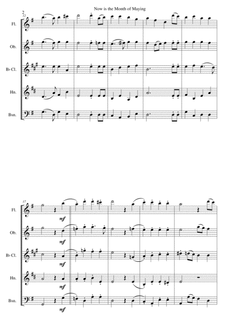 Now Is The Month Of Maying With Variations For Wind Quintet Page 2