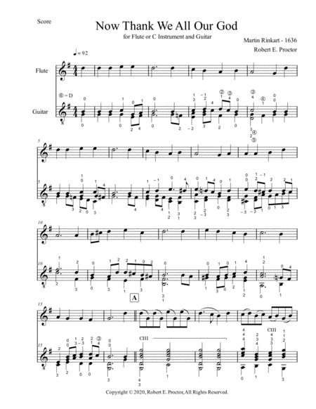 Now Thank We All Our God For Flute C Instrument And Guitar Page 2