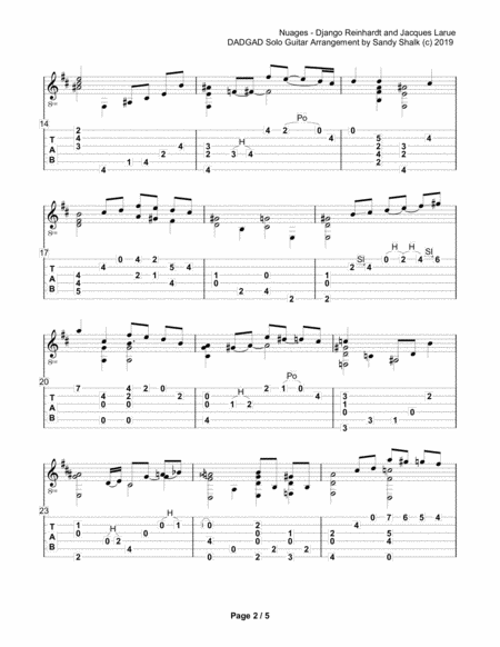 Nuages Dadgad Fingerstyle Guitar Page 2