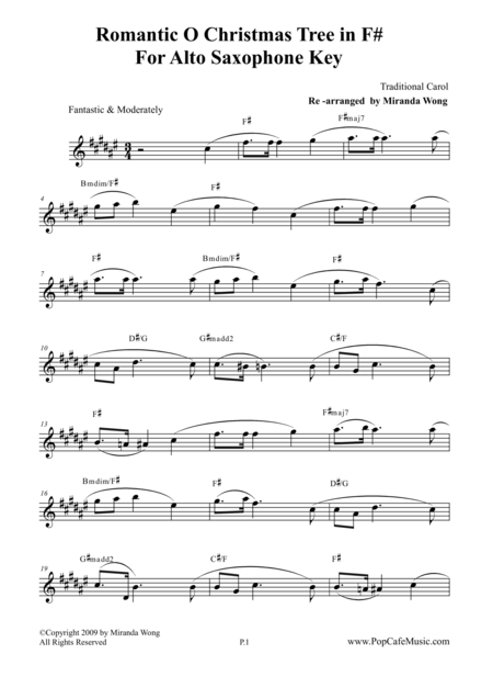 O Christmas Tree Alto Tenor Saxophone Concert Key Page 2