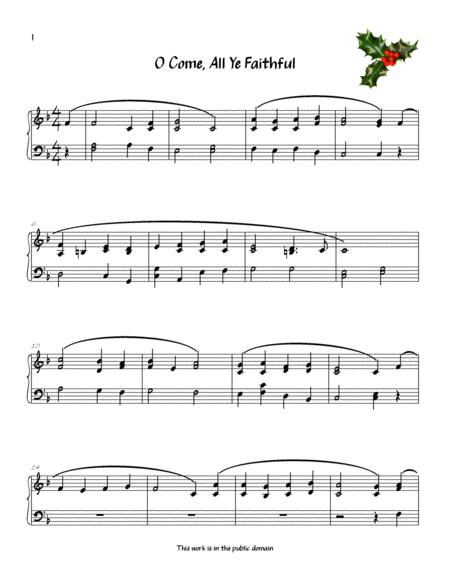 O Come All Ye Faithful Arranged For Easy Piano Page 2
