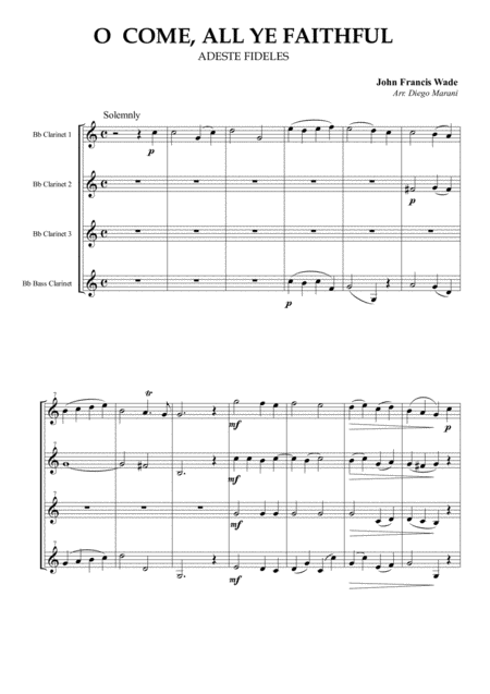 O Come All Ye Faithful For Clarinet Quartet Page 2