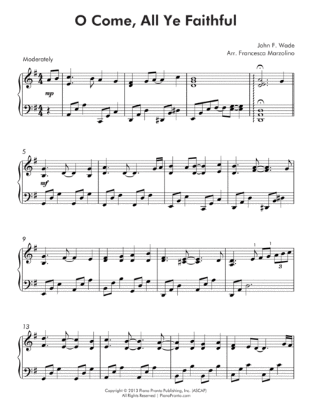 O Come All Ye Faithful Intermediate Piano Page 2