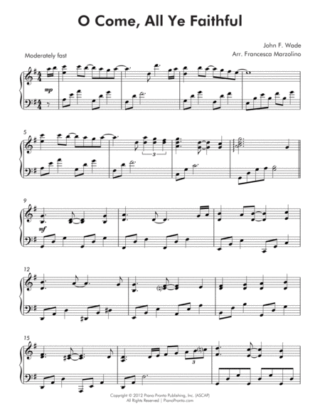 O Come All Ye Faithful Late Intermediate Piano Page 2