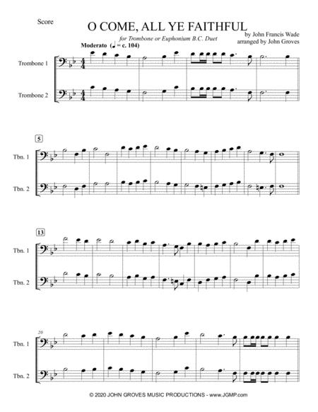 O Come All Ye Faithful Trombone Duet Page 2