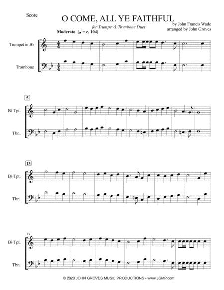 O Come All Ye Faithful Trumpet Trombone Duet Page 2