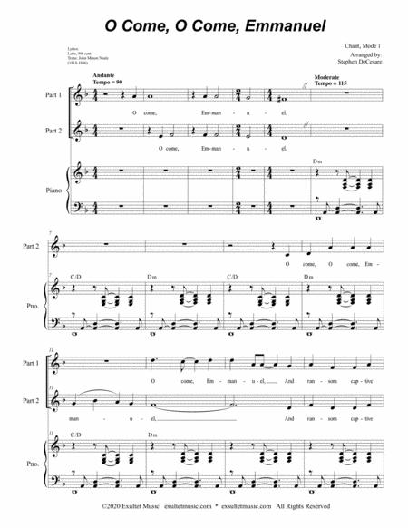 O Come O Come Emmanuel For 2 Part Choir Page 2