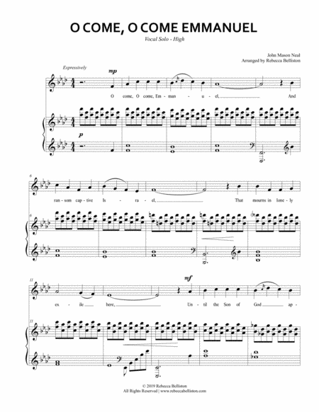 O Come O Come Emmanuel Vocal Solo High Page 2