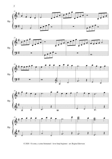 O Come O Come Immanuel Lever Harp Beginner Page 2