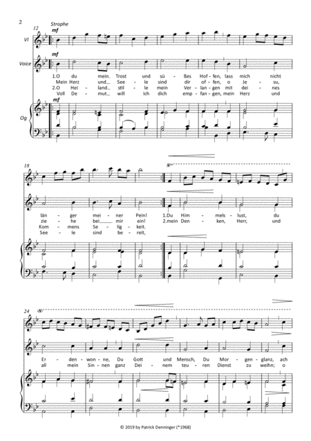 O Du Mein Trost Violin Voice Organ Page 2