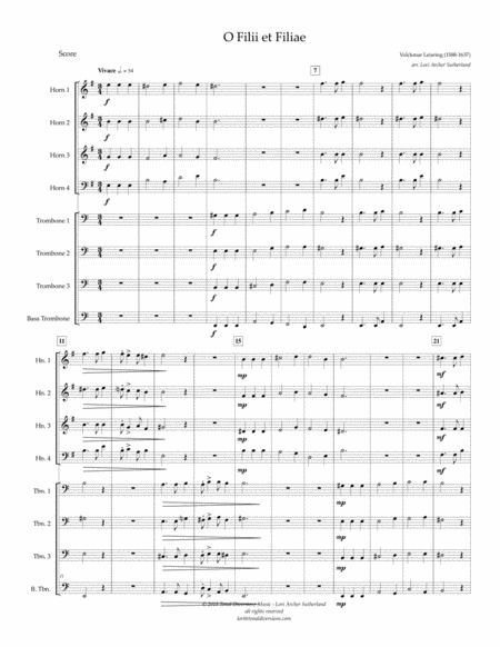 O Filii Et Filiae Horn Trombone Choir Page 2