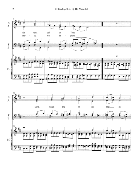 O God Of Love Be Merciful Satb Piano Page 2