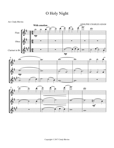 O Holy Night Arranged For Flute Oboe And Bb Clarinet Page 2