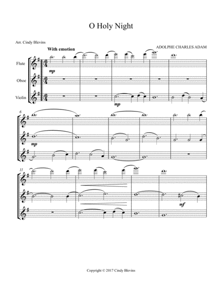 O Holy Night Arranged For Flute Oboe And Violin Page 2