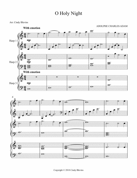 O Holy Night Arranged For Harp Trio Page 2