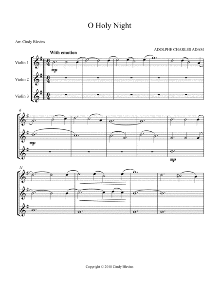 O Holy Night Arranged For Violin Trio Page 2