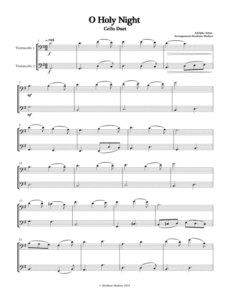 O Holy Night Cello Duet Two Tonalities Included Page 2