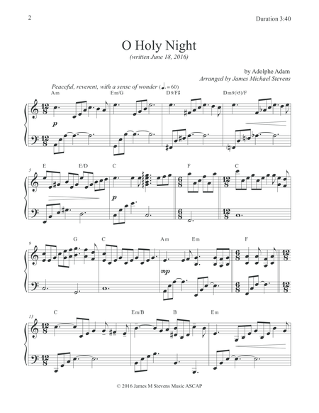 O Holy Night Christmas Piano Page 2