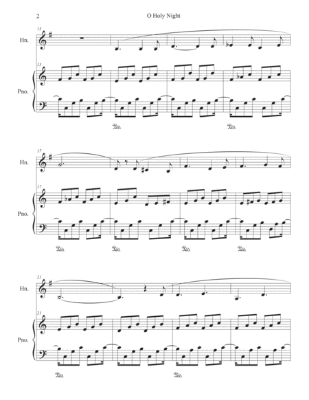 O Holy Night Duet For Piano And Horn In F Page 2