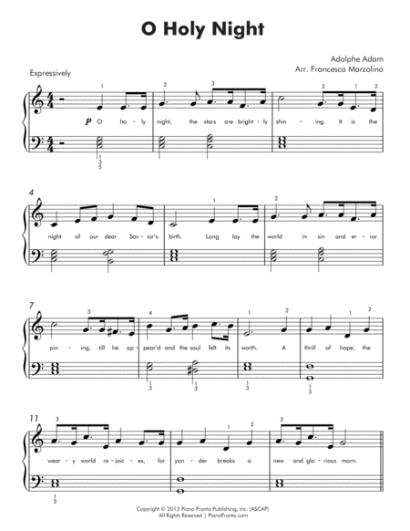 O Holy Night Easy Piano Page 2