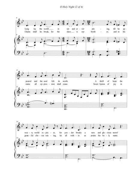O Holy Night Easy Vocal Solo With Organ Page 2