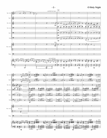 O Holy Night For Brass Choir Ensemble Page 2