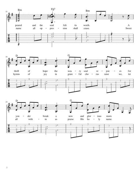 O Holy Night For Fingerstyle Guitar Tab And Notation And Lyrics Page 2