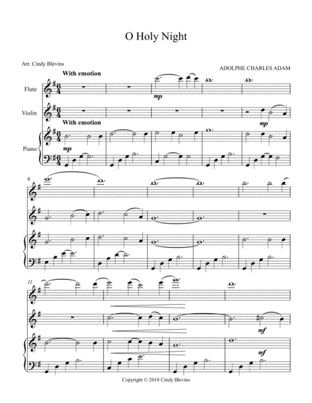 O Holy Night For Piano Flute And Violin Page 2