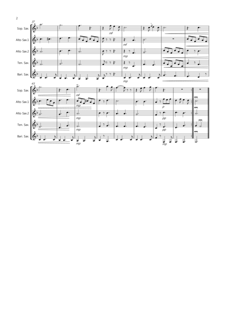 O Holy Night For Saxophone Quintet Page 2